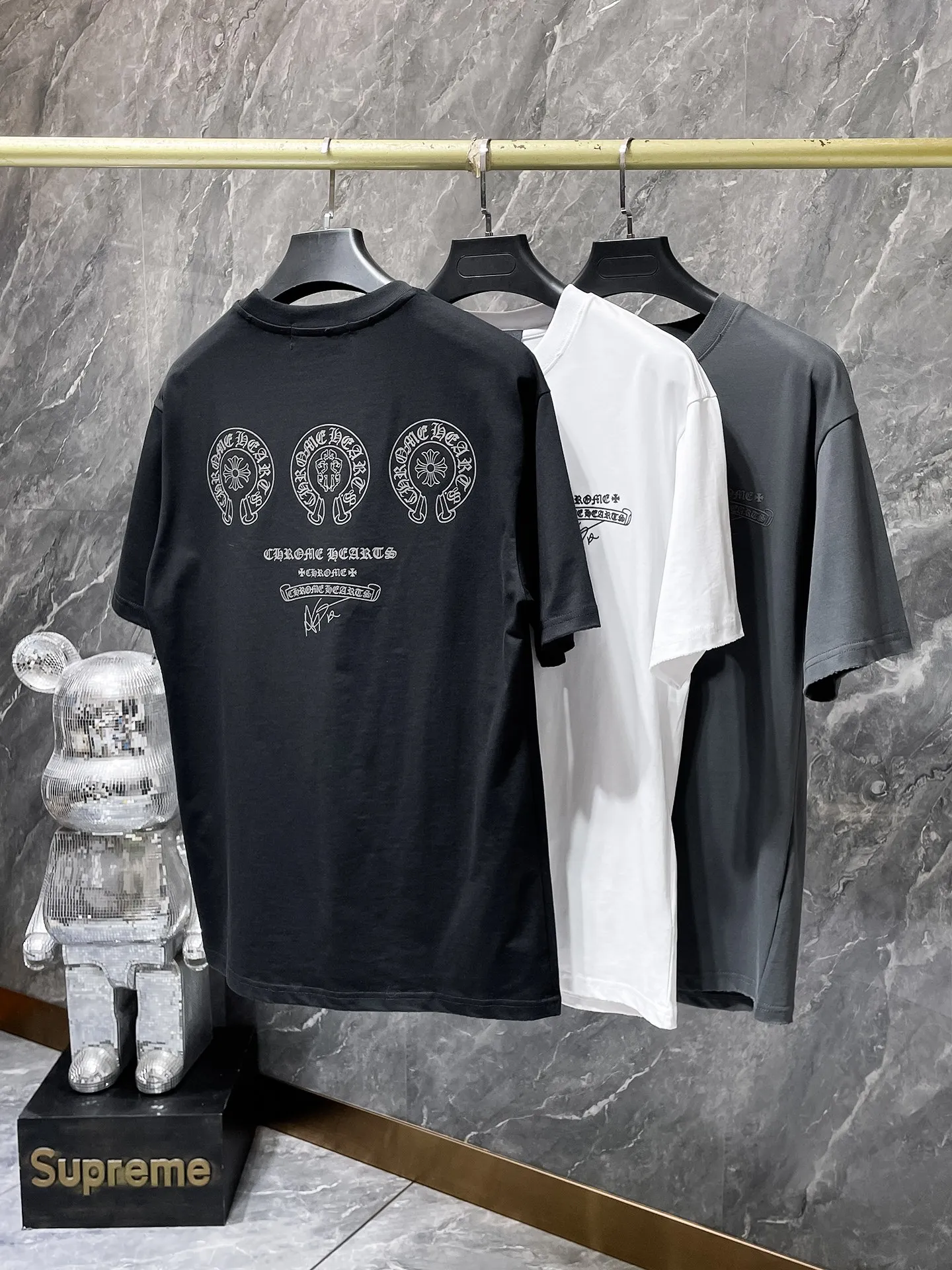 P160 New in summer Chrome Hearts 25ss silicone lettering film version High gram weight environmentally friendly high-quality top-grade fabric 280g heavy-duty horseshoe Sanskrit hand-worn short sleeves counter synchronization 1:1 replica version Recommended colors: black white gray code size: S, M, L, XL